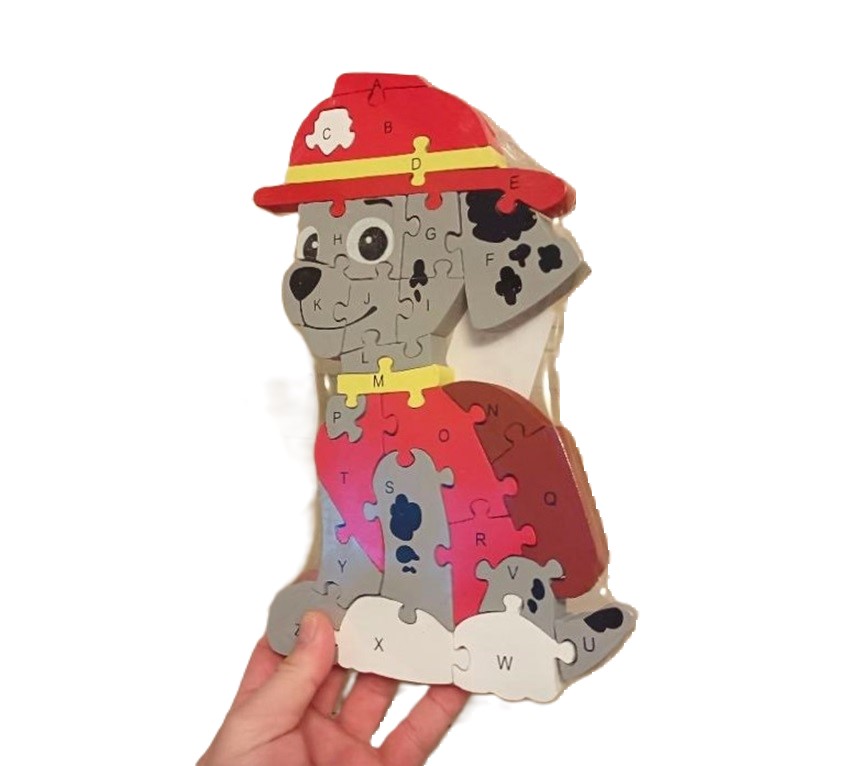 Vzdělávací dřevěné Puzzle Tlapková patrola - Marshall