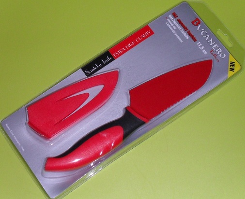 Santoku ocelový nůž s teflonovým povrchem - více barev na výběr VÝPRODEJ