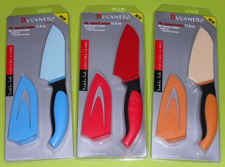 Santoku ocelový nůž s teflonovým povrchem - více barev na výběr VÝPRODEJ