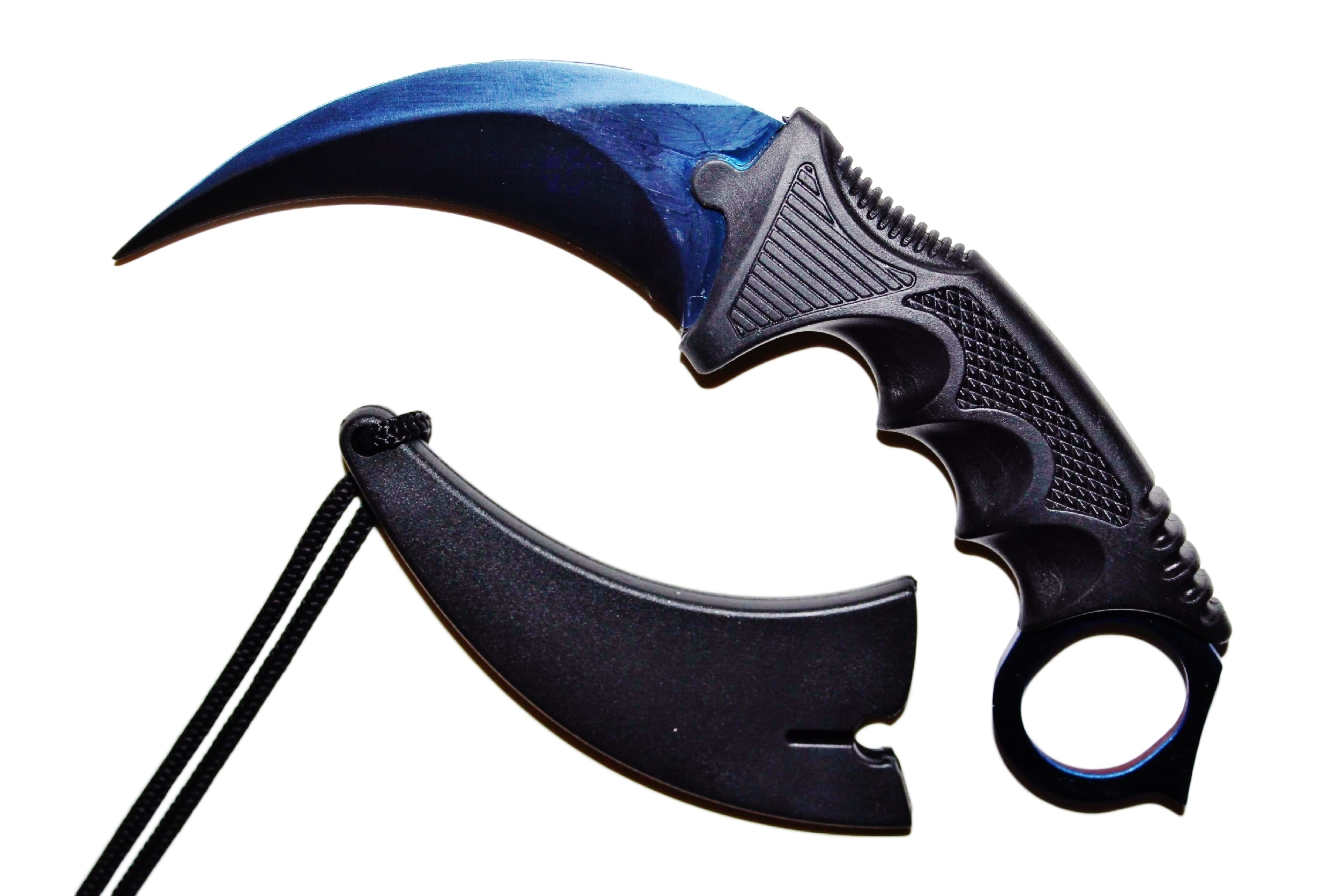 Nůž karambit s pouzdrem - modrý 