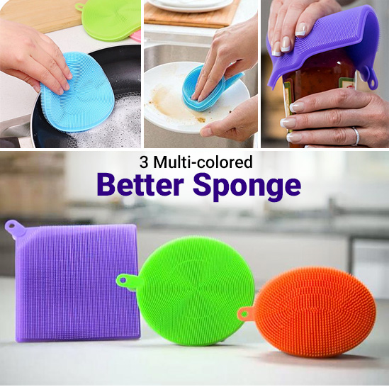 Silikonová houbička na nádobí Better Sponge 3ks