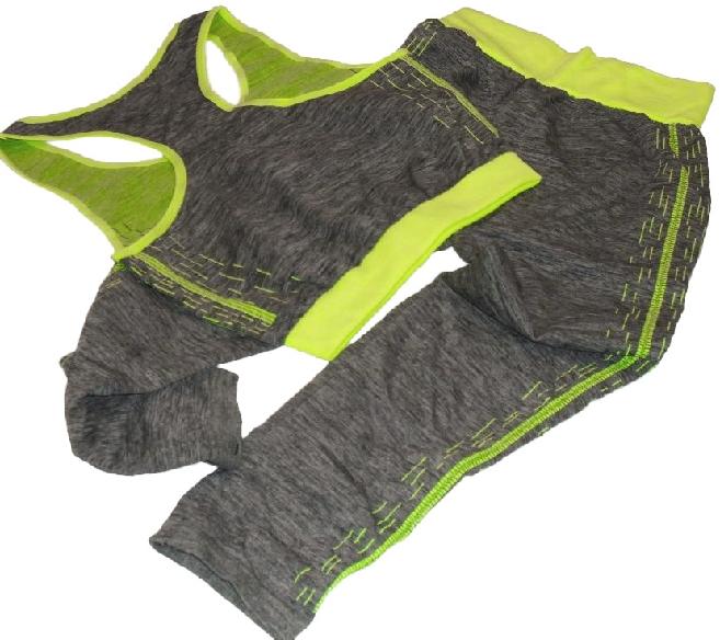 Fitness souprava na cvičení Copper Fit - šedá/zelená VÝPRODEJ