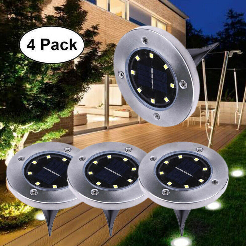 Disk Lights solární kruhové LED světla na zahradu 4ks 