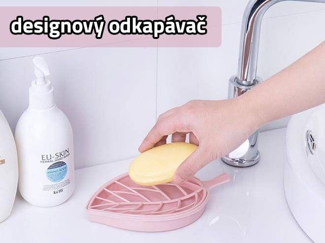 Odkapávač ve tvaru listu - růžový