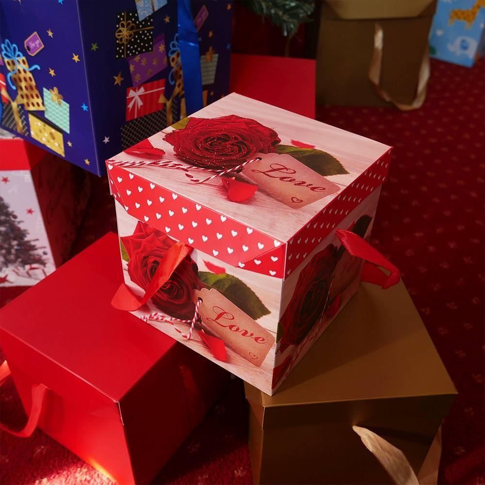 Dárková krabička 15 cm - valentýnská růže