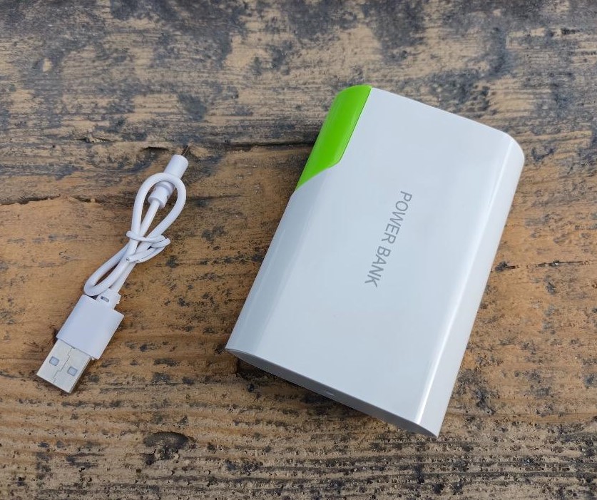 Záložní baterie Power Bank 12000mAh - bílá/zelená