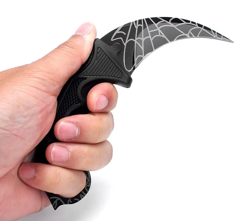 Nůž karambit s pouzdrem - černý se vzorem
