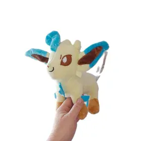 Plyšová hračka pokémon Leafeon - krémový/modrý