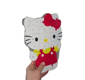 Vzdělávací dřevěné Puzzle kočička Hello Kitty