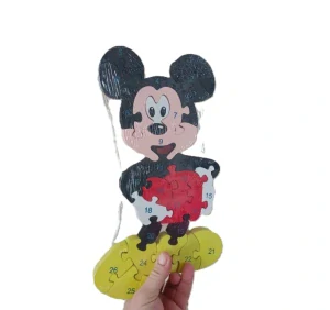 Vzdělávací dřevěné Puzzle Mickey Mouse