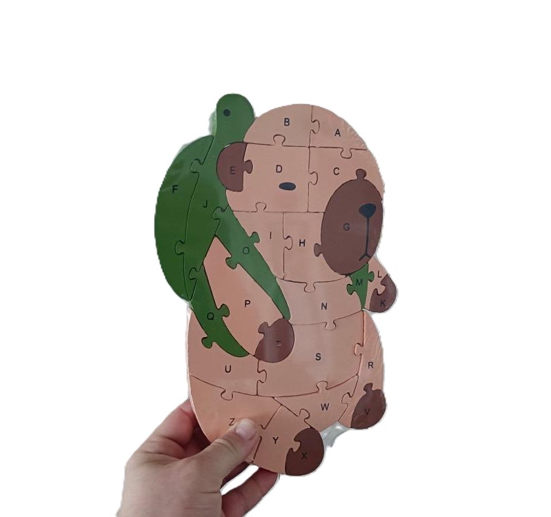 Vzdělávací dřevěné Puzzle Kapybara