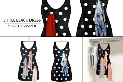 Závěsný organizér na šátky Black Dress 