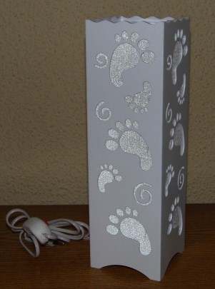 Stolní dekorační LED lampa - bílé tlapky VÝPRODEJ