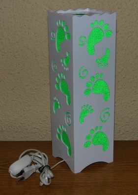 Stolní dekorační LED lampa - zelené tlapky VÝPRODEJ