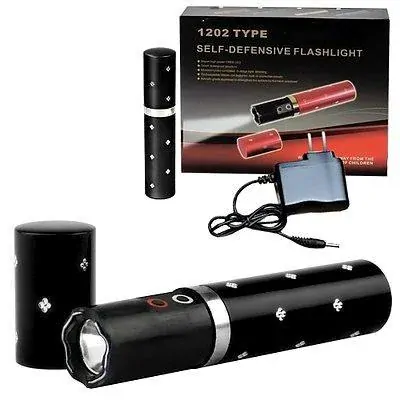 Dámský paralyzér 1202 s LED svítilnou ve tvaru parfému - černý