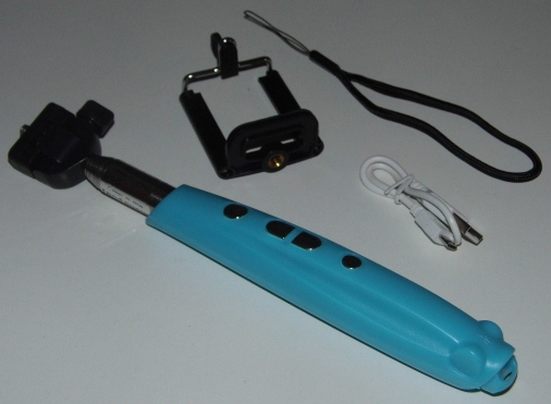 Selfie držák na mobil Bluetooth Photographic Rod - modrý