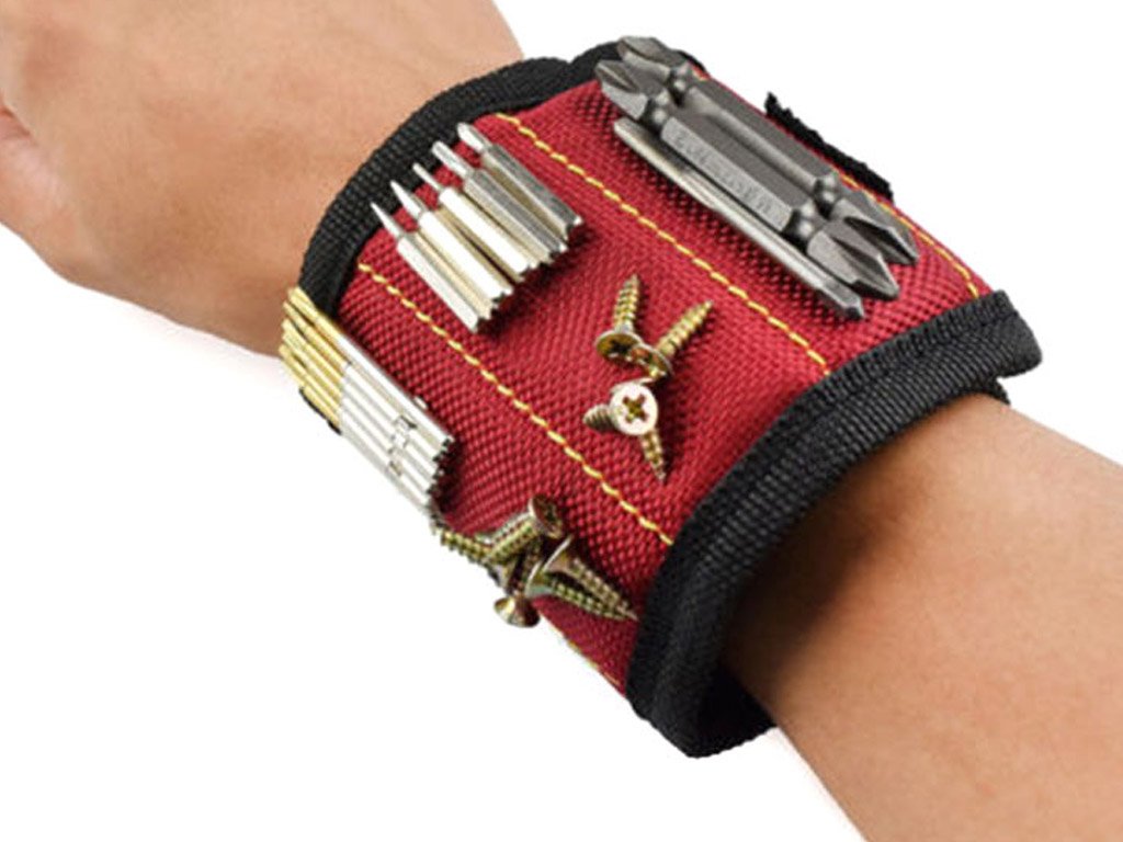 Magnetický náramek pro kutily Magnetic Wristband - červený