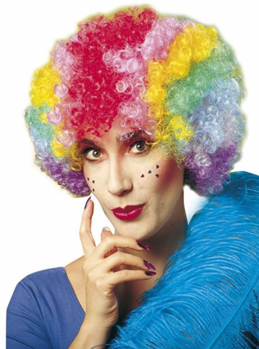 Kudrnatá barevná Afro paruka - klaun