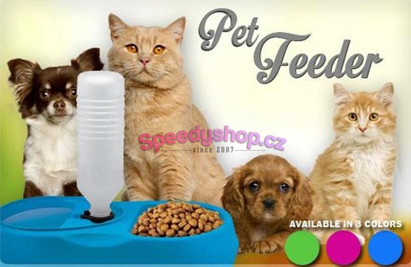 Automatický dávkovač krmiva pro psy a kočky Pet Feeder - růžový