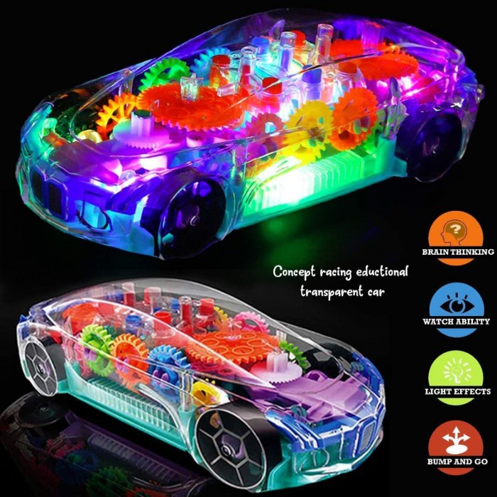 Průhledné autíčko se zvukem Concept Racing
