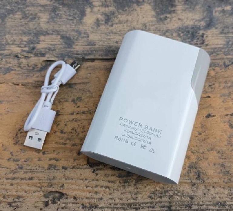 Záložní baterie Power Bank 12000mAh - bílá/šedá