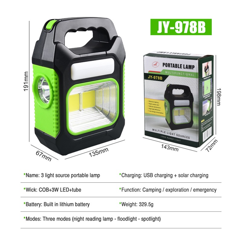 Kempingová solární LED svítilna JY-978B 