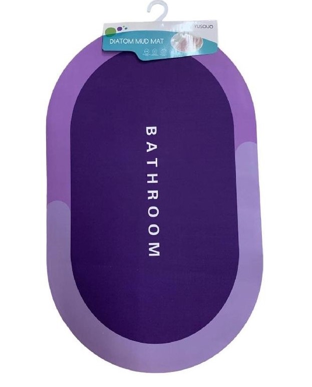 Absorpční rychleschnoucí předložka Bathroom 50x80cm fialová - model oválný