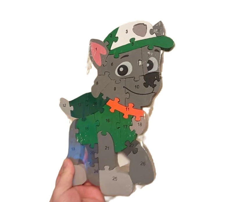 Vzdělávací dřevěné Puzzle Tlapková patrola - Rocky