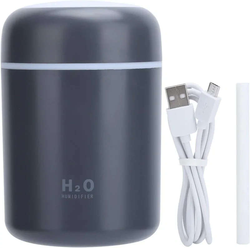 Zvlhčovač vzduchu a aroma difuzér H2O Humidifier USB - šedý