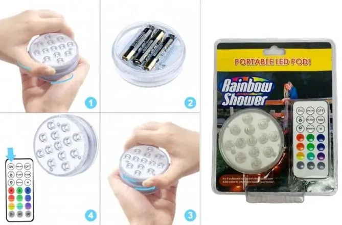 LED světlo do bazénu i koupelny Rainbow Shower