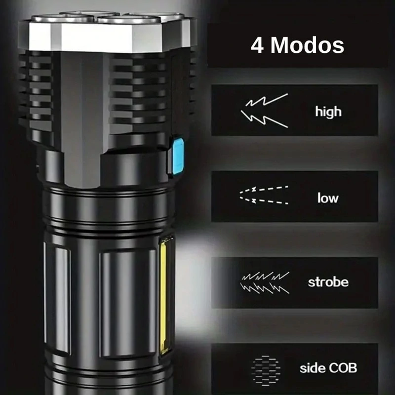 Výkonná a voděodolná LED svítilna L-S03 USB