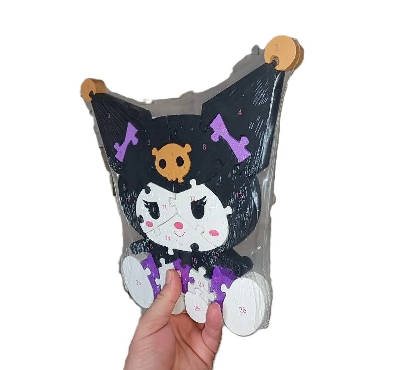 Vzdělávací dřevěné Puzzle holčička Kuromi