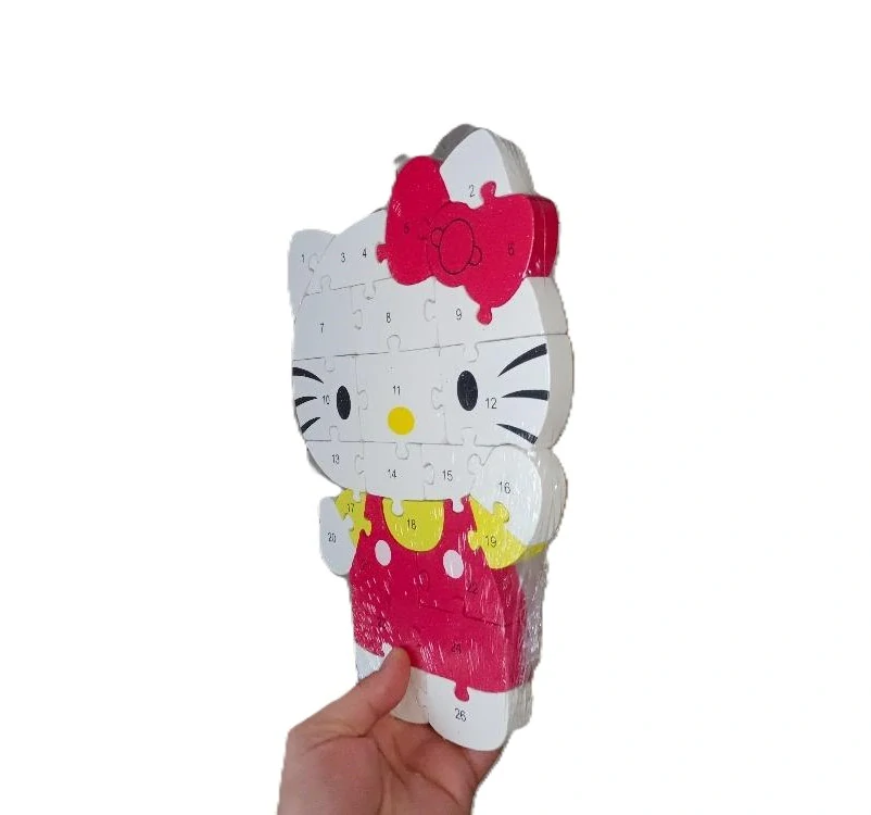 Vzdělávací dřevěné Puzzle kočička Hello Kitty
