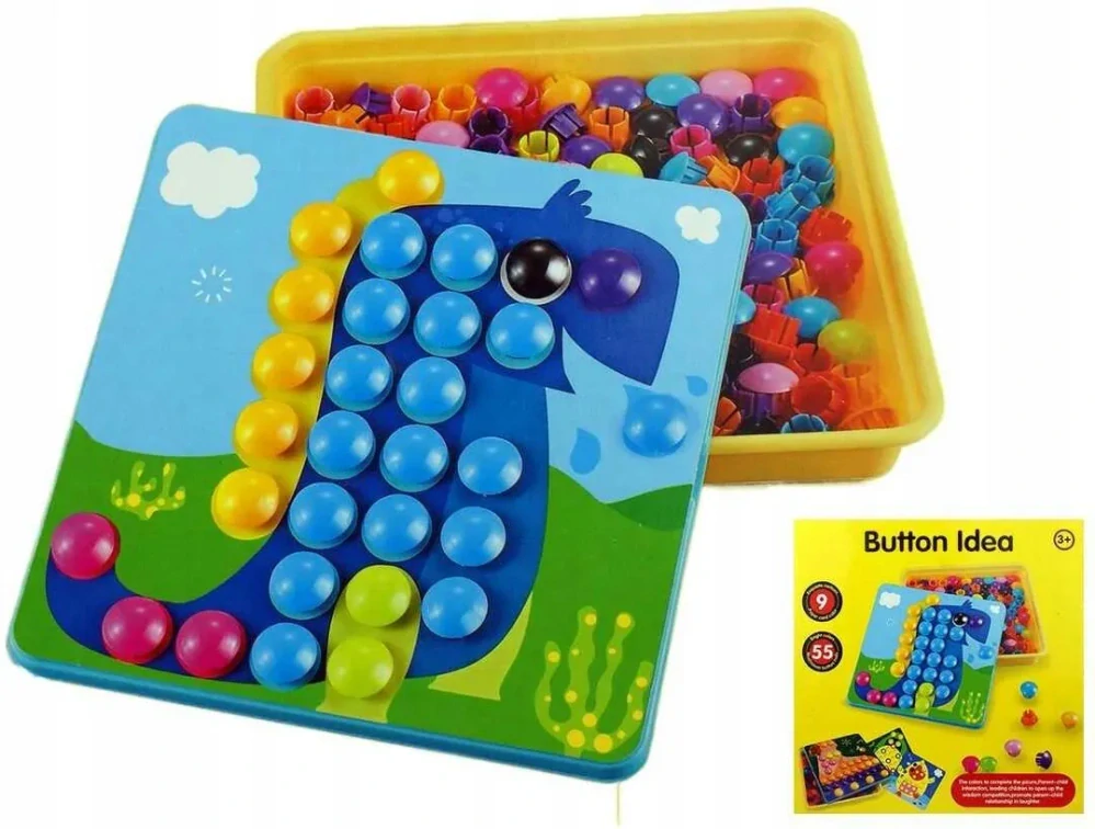 Vzdělávací mozaika Button Idea - žlutá