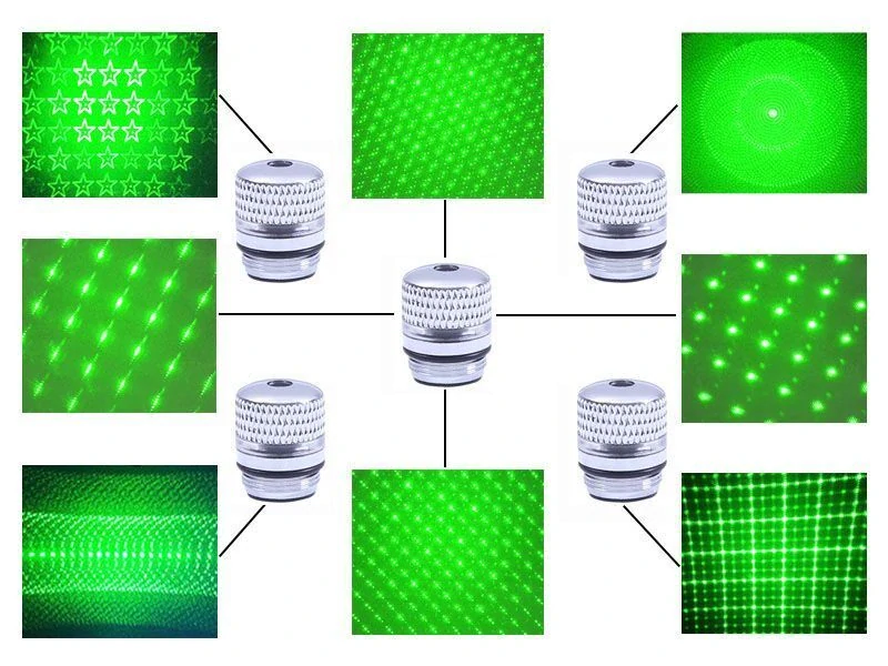 Ukazovátko zelený laser 5v1 Silver - Green Laser Pointer stříbrný