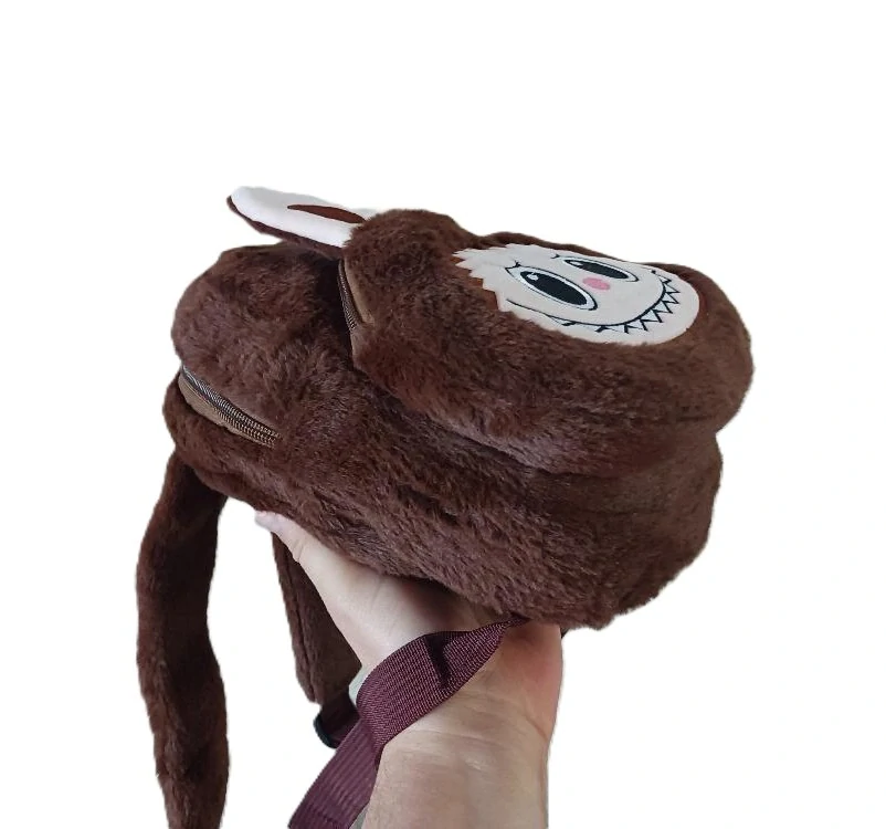 Plyšová hračka batůžek Labubu 26cm - hnědý