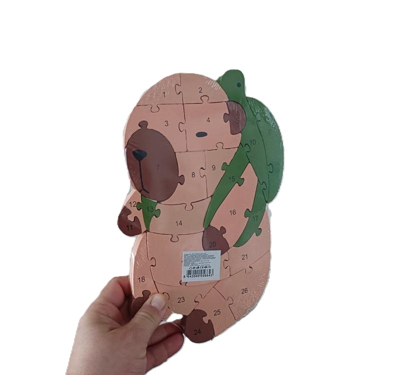 Vzdělávací dřevěné Puzzle Kapybara