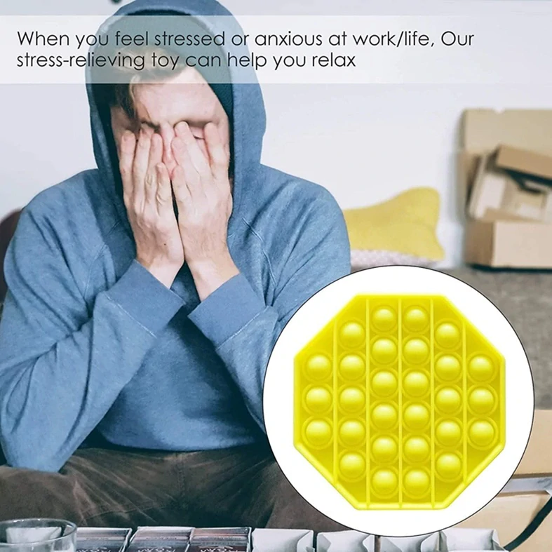 Pop it Antistresová hračka - osmihran žlutý