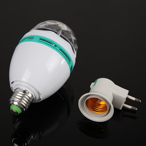 Rotační disko LED žárovka s adaptérem