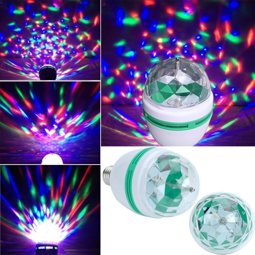 Rotační disko LED žárovka bez adaptéru