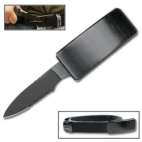 Opasek se zabudovaným nožem v přezce Belt Knife Master