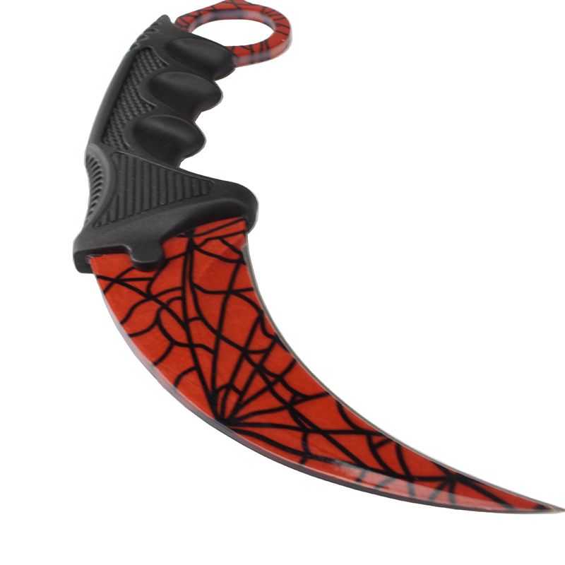 Nůž karambit s pouzdrem - červený se vzorem