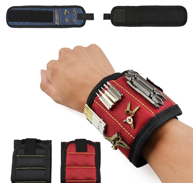 Magnetický náramek pro kutily Magnetic Wristband - červený