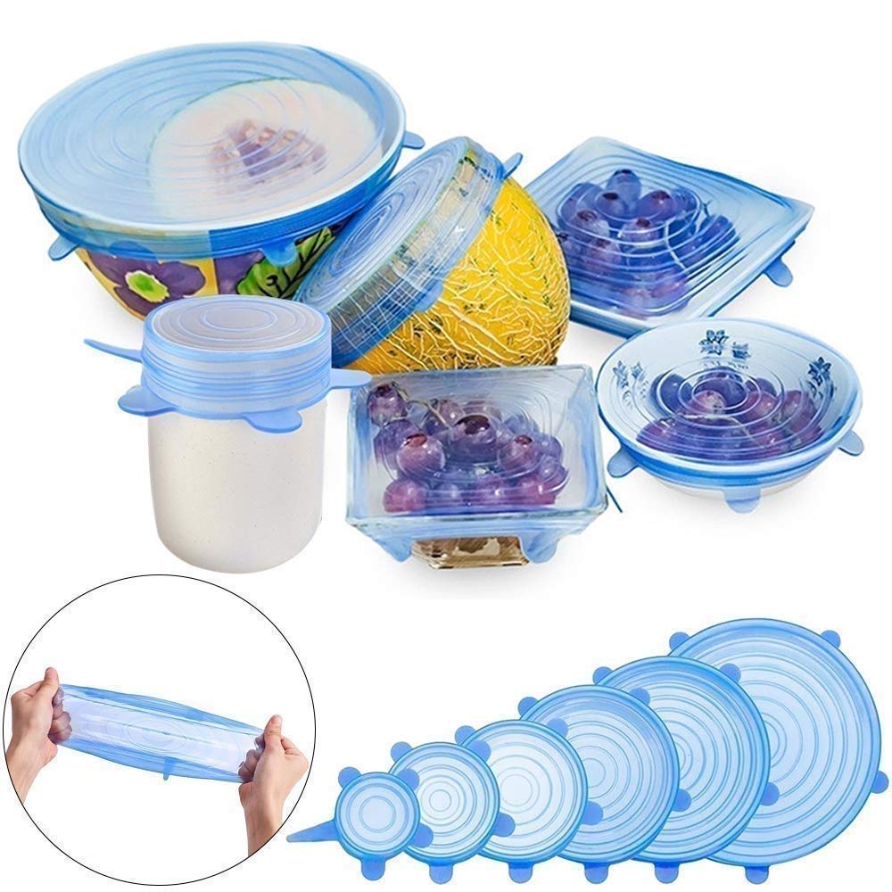 Silikonová víčka na potraviny Save Money - modré