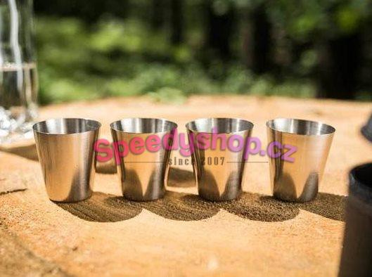 Cestovní nerezové panáky v army pouzdře 25 ml