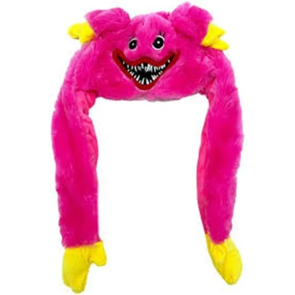 LED plyšová čepice s pohyblivýma ušima Huggy Wuggy - růžová