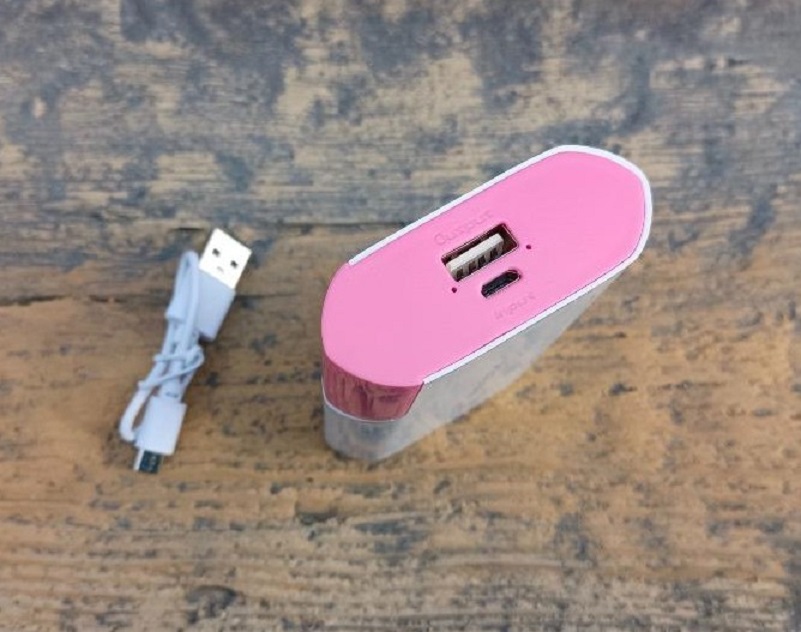 Záložní baterie Power Bank 12000mAh - bílá/růžová