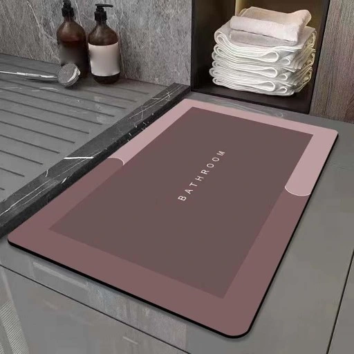 Absorpční rychleschnoucí předložka Bathroom 50x80cm vínová - model podélný