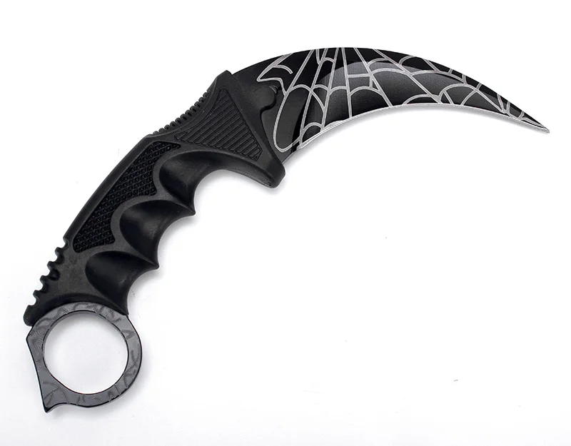 Nůž karambit s pouzdrem - černý se vzorem