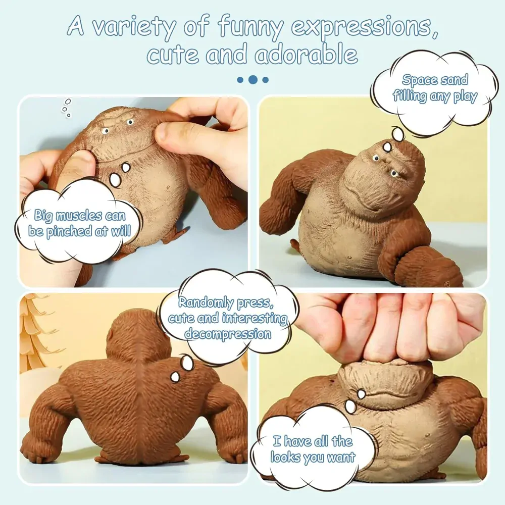 Antistresová zábavná natahovací opice Gorila Squishy Velká - více barev na výběr